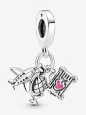 Pandora Airplane, Globe & Suitcase Dangle Charm